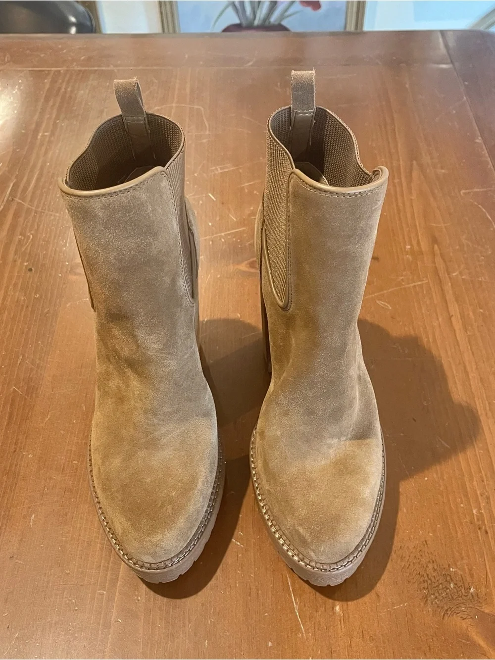 Gianni Bini RAATNA Suede Platform Ankle Boots - Brown